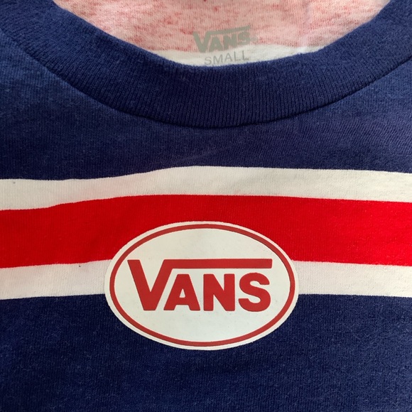 adorable vans striped (sort of) cropped top :) - Picture 1 of 4